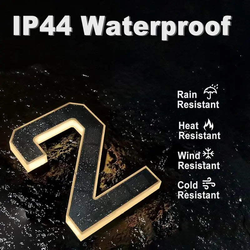 Solar Lighted Address Sign – Waterproof Modern Numbers for Outdoor Decor