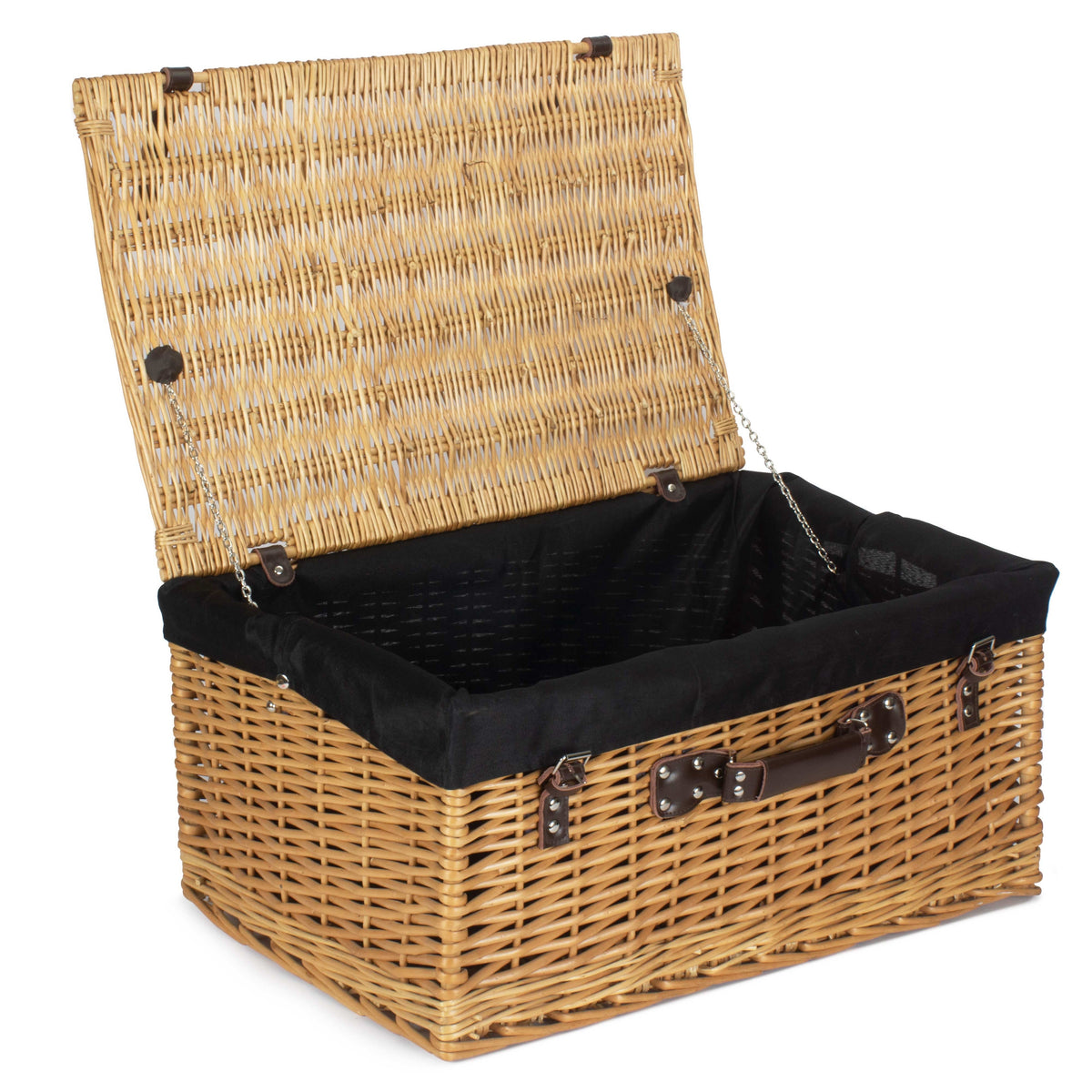 62 cm Picknickkorb aus ungeschälter Weide