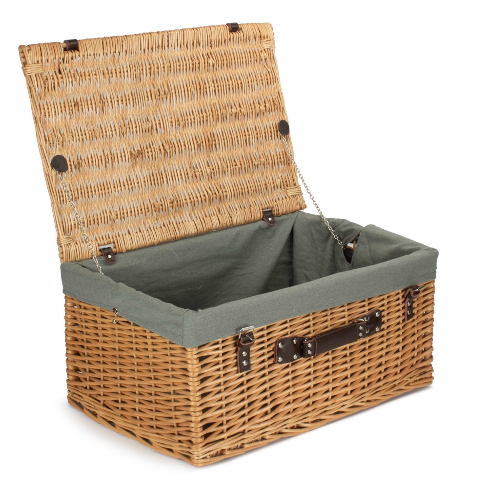 62 cm Picknickkorb aus ungeschälter Weide