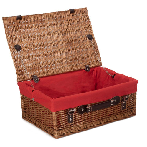 Panier de pique-nique en osier de saule double vapeur 46 cm
